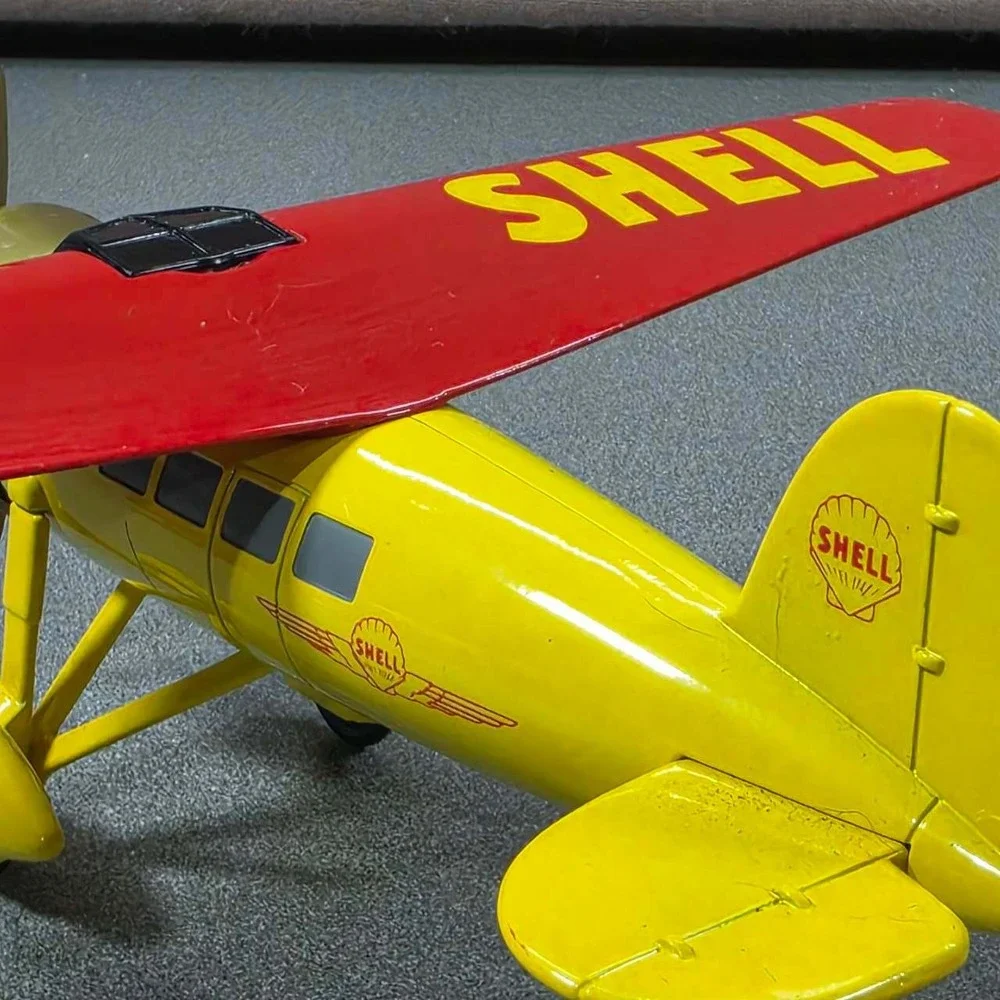 Shell Aviation Fuel Truck & Plane Diecast Set Yellow Red Excellent